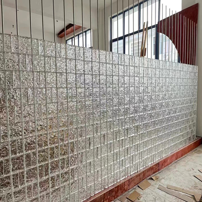 Mattoncini di vetro con texture di ghiaccio trasparente con slot di cartone a scanalatura Colori personalizzabili Blocchi di cristallo di vetro