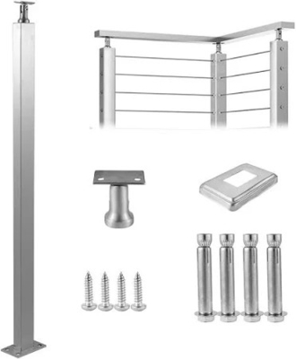 Balustrade per scale in alluminio montata a pavimento con spessore di vetro da 8 mm a 17,5 mm