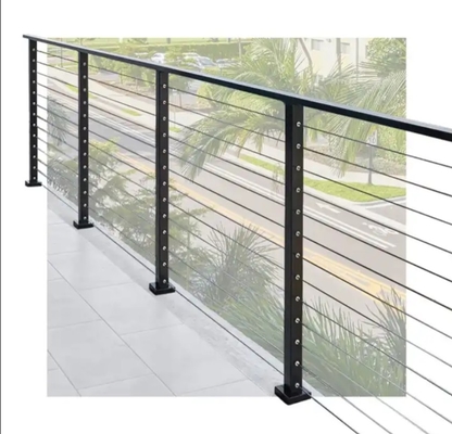Balustrade per scale in alluminio montata a pavimento con spessore di vetro da 8 mm a 17,5 mm