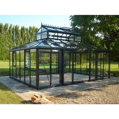 Dimensioni personalizzate Piccole 4 stagioni Sala vetrata Casa giardino invernale Sala solare in alluminio in grigio