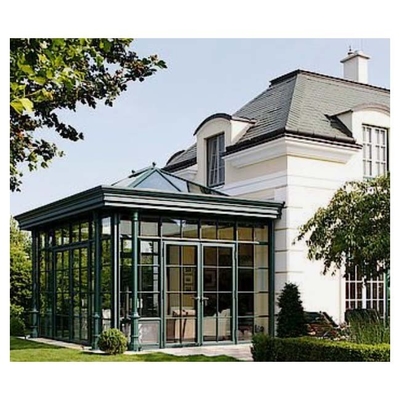 Four Seasons Sunroom esterno con doppia porta scorrevole e finitura rivestita in polvere liscia