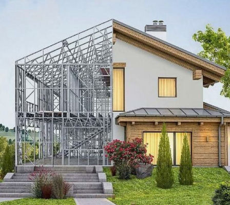 Corredi d'acciaio della casa di legno dell'en 1090-2-2018 residenziale, Q235B Kit Homes d'acciaio modulare