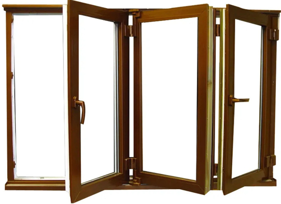 Il vetro esteriore della lega di alluminio della facciata che piegano Windows Bifold e le porte hanno esposto la struttura