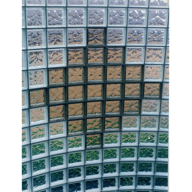 Mattoncini di vetro con texture di ghiaccio trasparente con slot di cartone a scanalatura Colori personalizzabili Blocchi di cristallo di vetro
