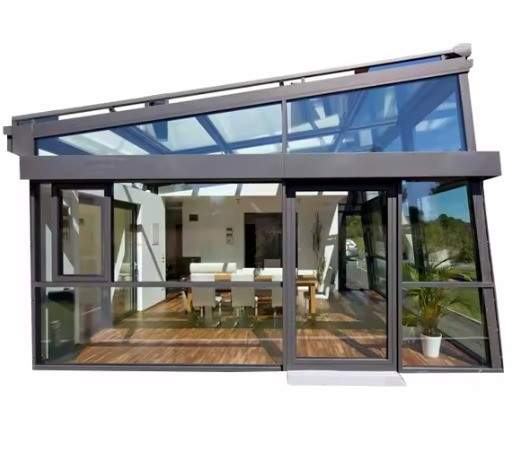 Dimensioni personalizzate Superficie liscia pannelli solari in vetro tetto camere solari per tende giardino solarium
